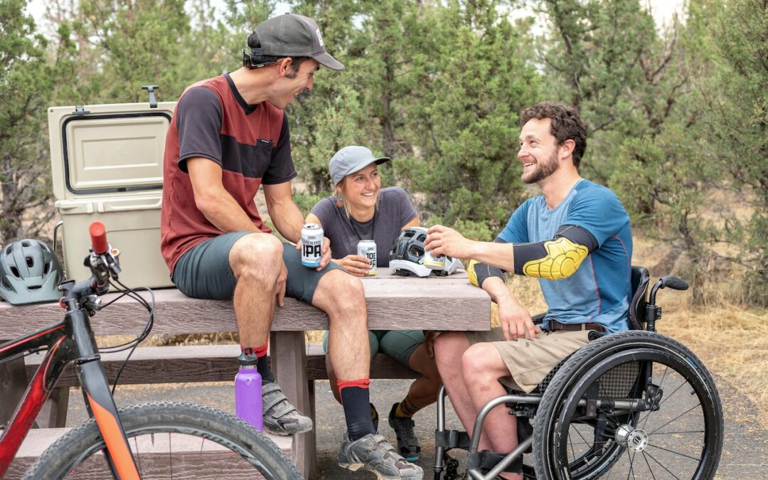 person with disability together with friends